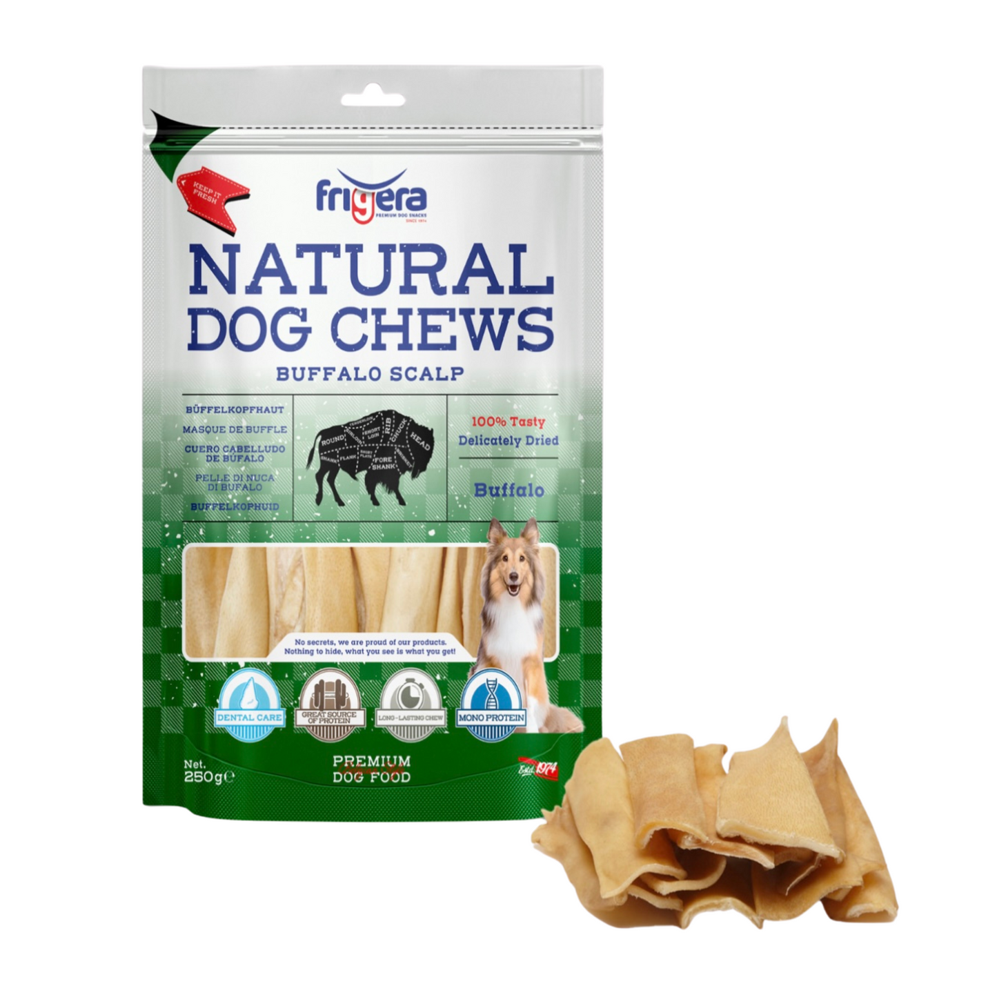 piel de búfalo deshidratada 250gr