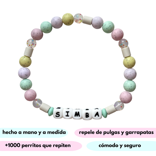 collar antiparasitario natural pastel