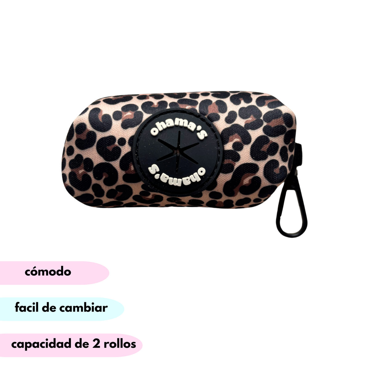 Porta bolsas con estampado de leopardo